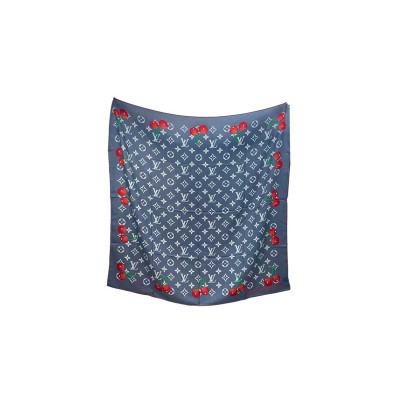 LOUIS VUITTON MURAKAMI LV X TM DENIM CERISE SHAWL M96094 (90*90cm)